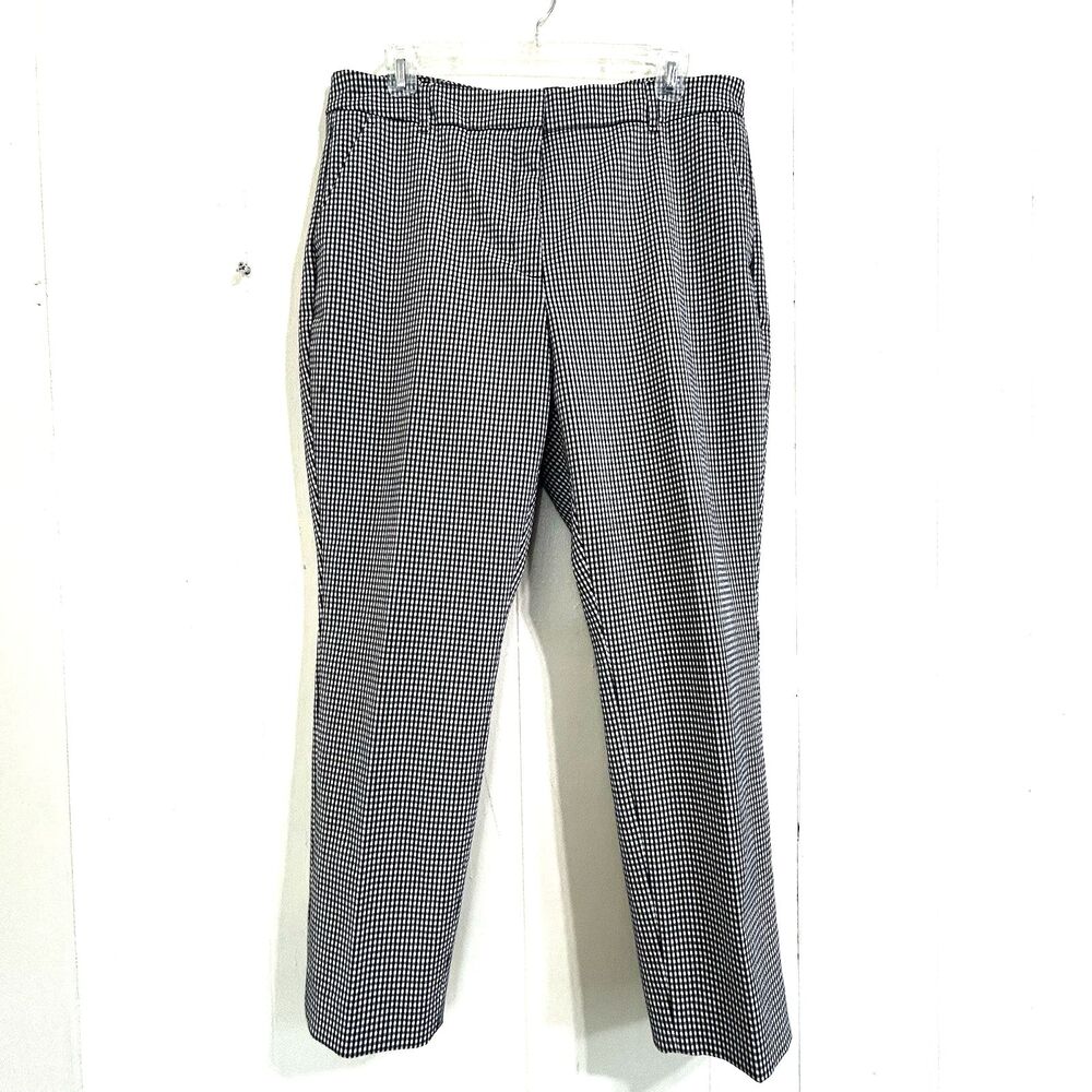 White House Black Market WHBM Gingham Pants Size 12 Slim Ankle Stretch Pants.